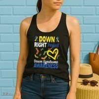 Down Right Perfect Down Syndrome Awareness Heart Sock Women's Tank Top thumb 2