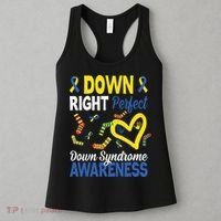 Down Right Perfect Down Syndrome Awareness Heart Sock Women's Tank Top thumb 3