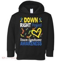 Down Right Perfect Down Syndrome Awareness Heart Sock Toddler Hoodie thumb 0