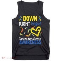 Down Right Perfect Down Syndrome Awareness Heart Sock Tank Top thumb 0