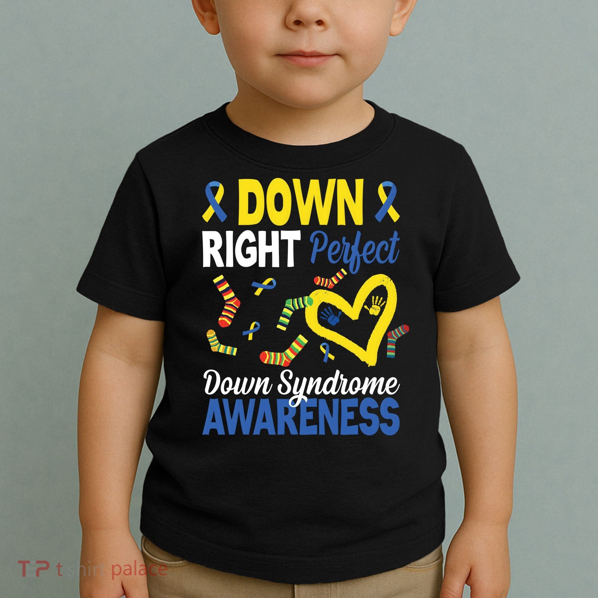 Down Right Perfect Down Syndrome Awareness Heart Sock Toddler T-Shirt
