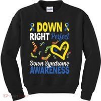 Down Right Perfect Down Syndrome Awareness Heart Sock Kids Sweatshirt thumb 0