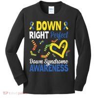 Down Right Perfect Down Syndrome Awareness Heart Sock Kids Long Sleeve Shirt thumb 0