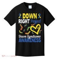 Down Right Perfect Down Syndrome Awareness Heart Sock Kids T-Shirt thumb 0