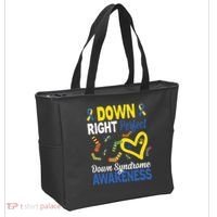 Down Right Perfect Down Syndrome Awareness Heart Sock Tote Bag thumb 2