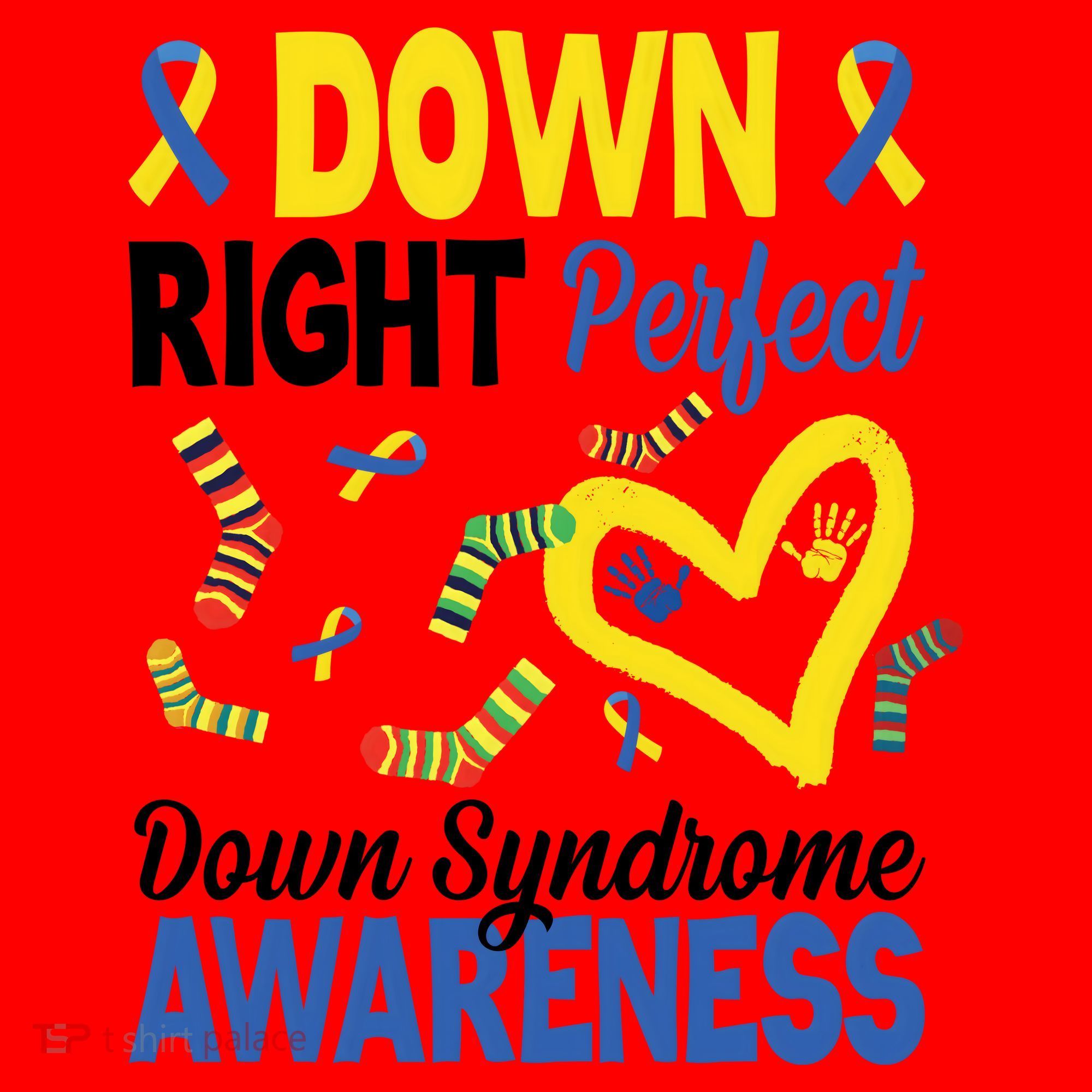 Down Right Perfect Down Syndrome Awareness Heart Sock Santa Hat