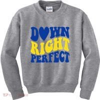 Down Right Perfect Down Syndrome Awareness Kids Sweatshirt thumb 0