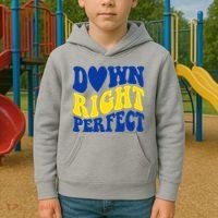 Down Right Perfect Down Syndrome Awareness Kids Hoodie thumb 2
