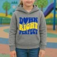 Down Right Perfect Down Syndrome Awareness Kids Hoodie thumb 3