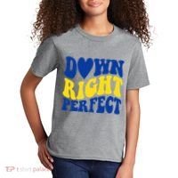Down Right Perfect Down Syndrome Awareness Kids T-Shirt thumb 2