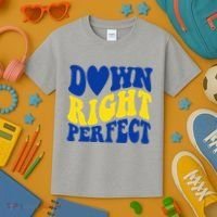 Down Right Perfect Down Syndrome Awareness Kids T-Shirt thumb 3