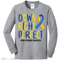 Down Right Perfect Down Syndrome Awareness Kids Long Sleeve Shirt thumb 0