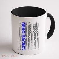 Drag Racer Patriotic American Flag Drag Racing Gift Coffee Mug thumb 1