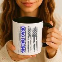 Drag Racer Patriotic American Flag Drag Racing Gift Coffee Mug thumb 3