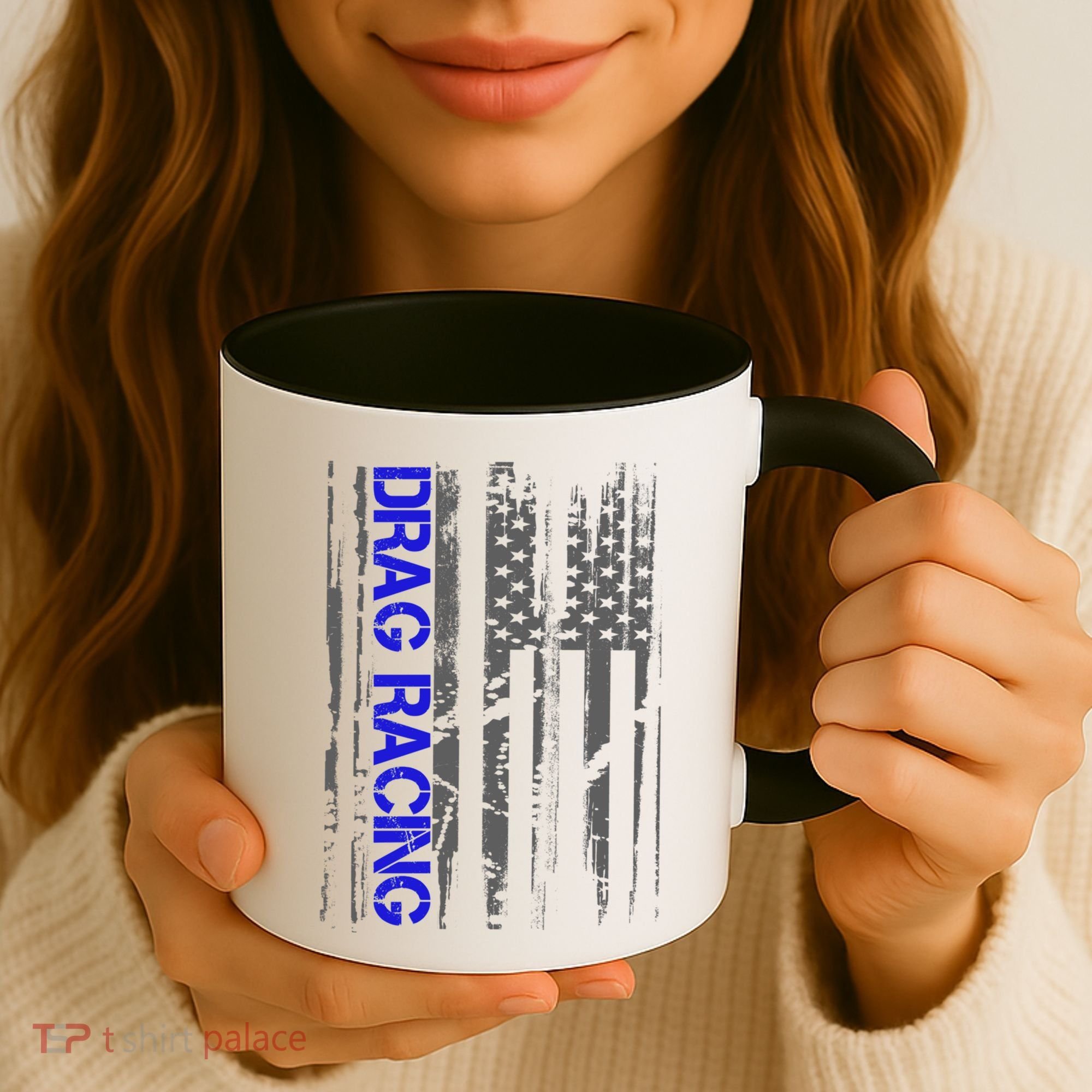 Drag Racer Patriotic American Flag Drag Racing Gift Coffee Mug