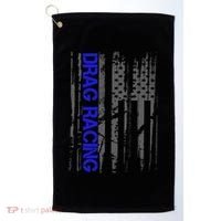 Drag Racer Patriotic American Flag Drag Racing Gift Golf Towel thumb 0