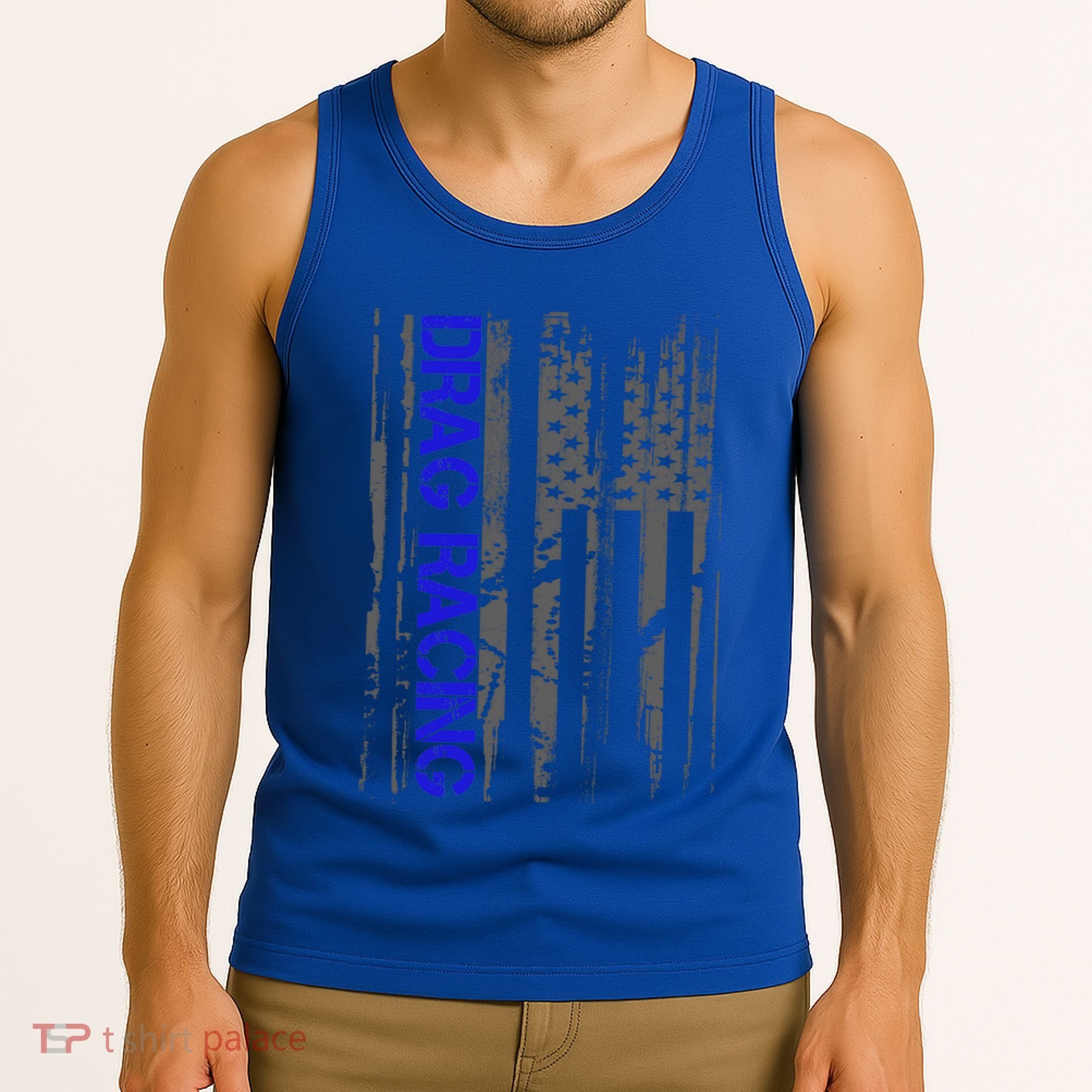 Drag Racer Patriotic American Flag Drag Racing Gift Tank Top