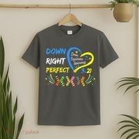 Down Right Perfect Down Syndrome Awareness T-Shirt thumb 2