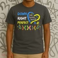 Down Right Perfect Down Syndrome Awareness T-Shirt thumb 3