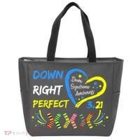 Down Right Perfect Down Syndrome Awareness Tote Bag thumb 0