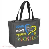 Down Right Perfect Down Syndrome Awareness Tote Bag thumb 2