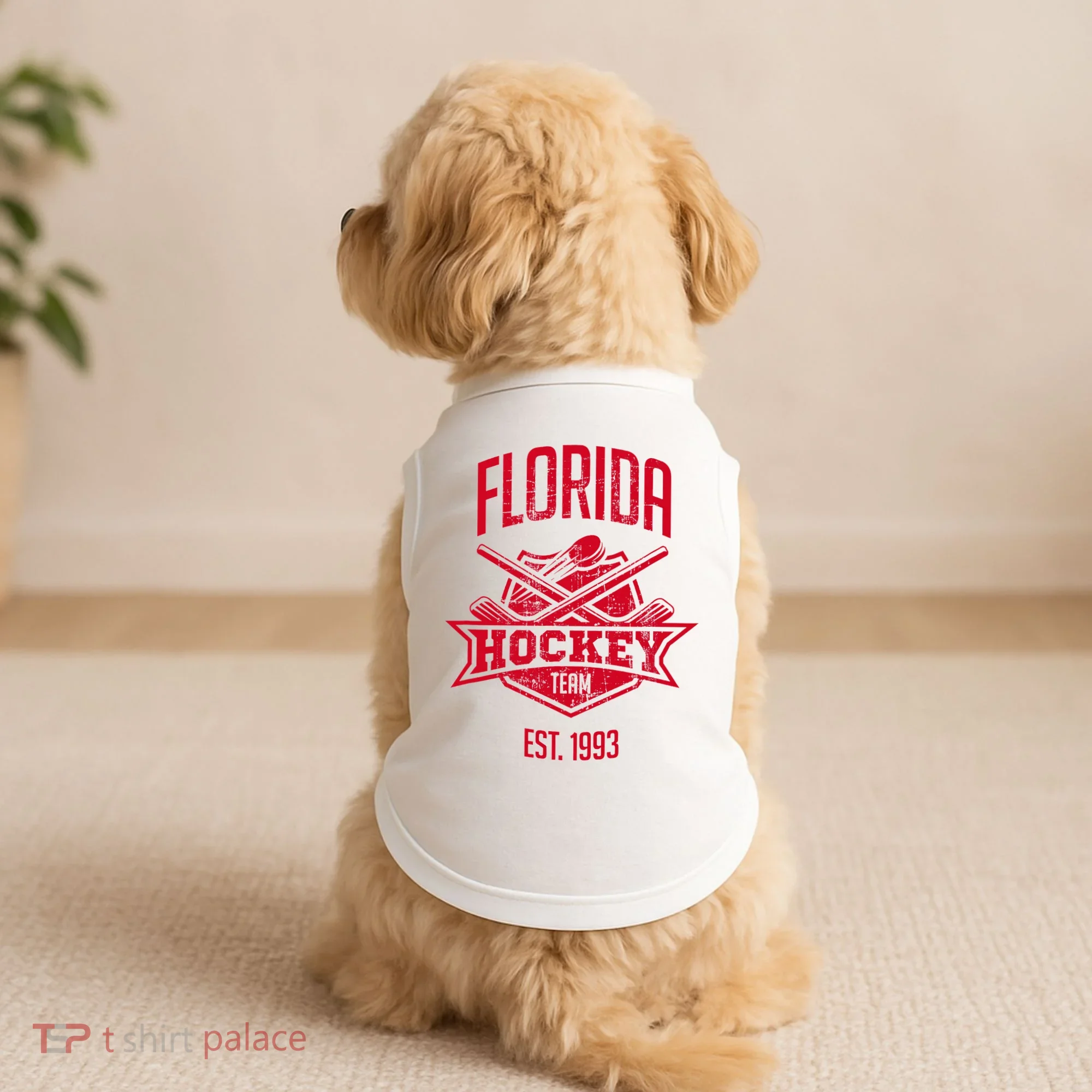 Distressed Retro Panther Party Tailgate Doggie Tank