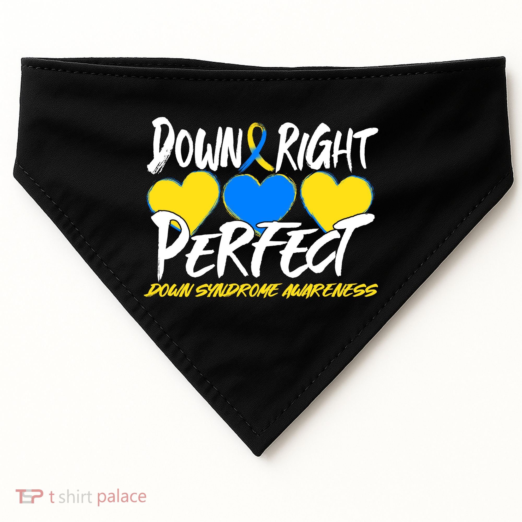 Down Right Perfect Down Syndrome Awareness USA-Made Doggie Bandana