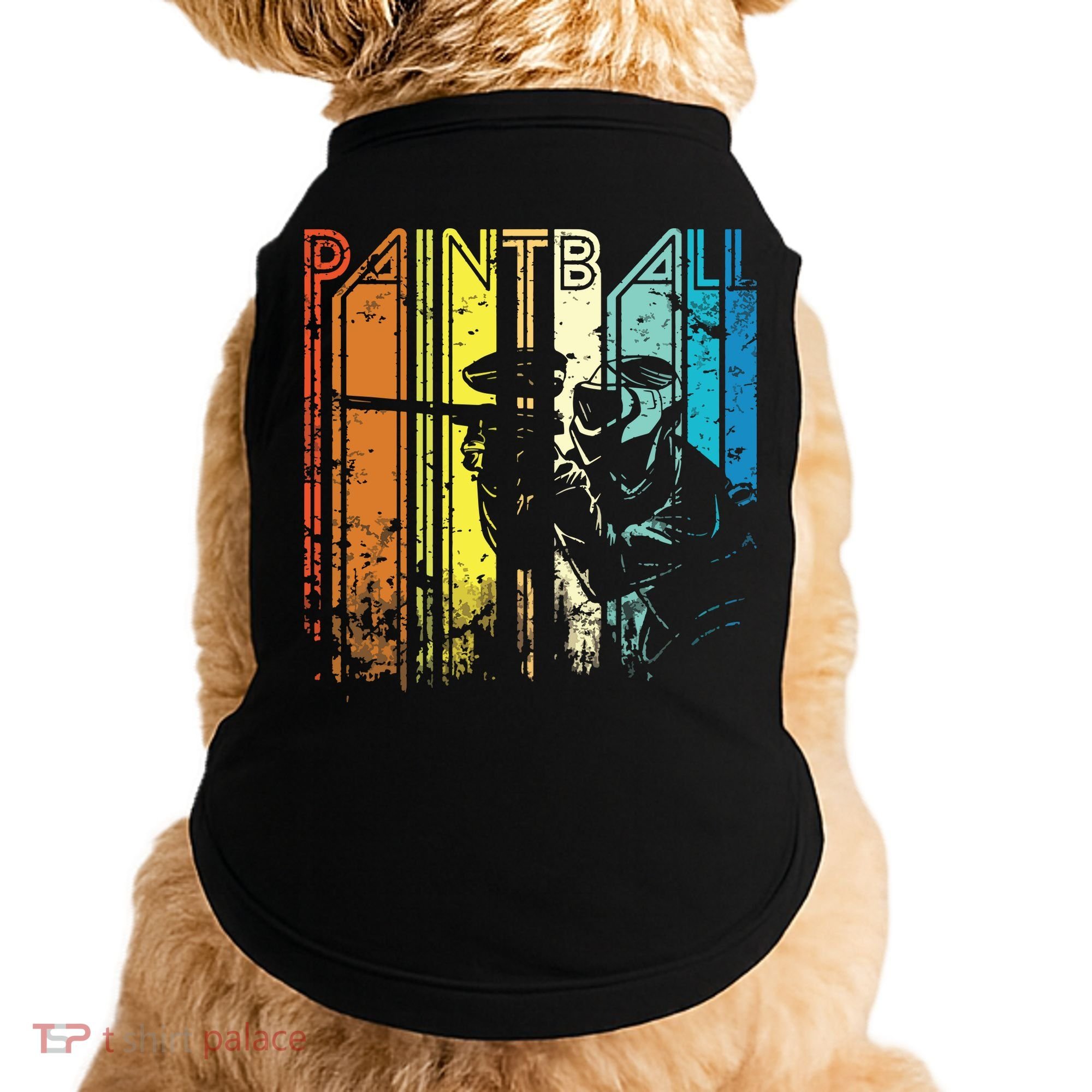 Distressed Retro Paintball For Gift Doggie Tank