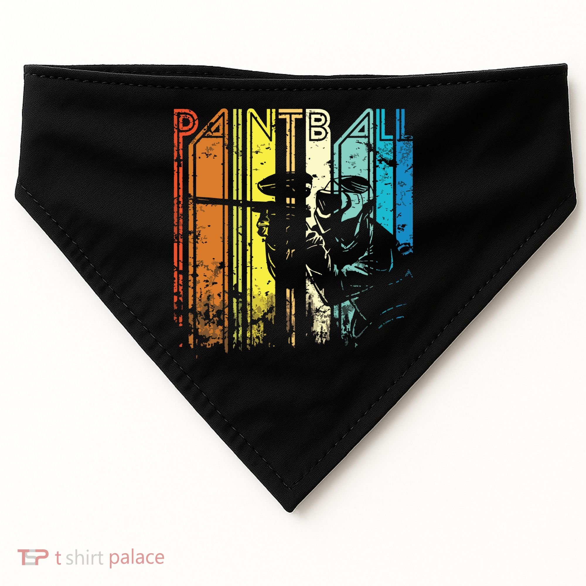 Distressed Retro Paintball For Gift USA-Made Doggie Bandana