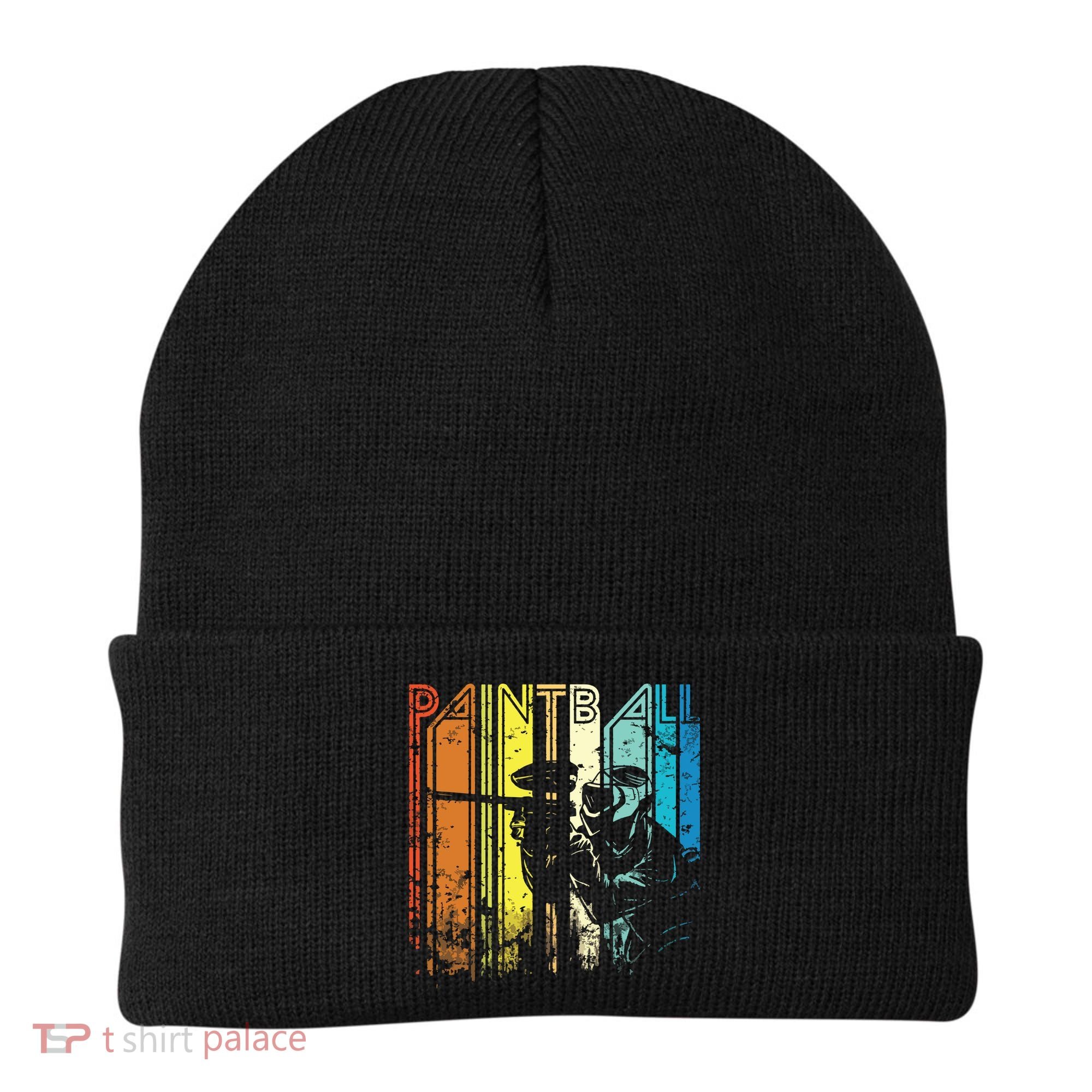 Distressed Retro Paintball For Gift Beanie