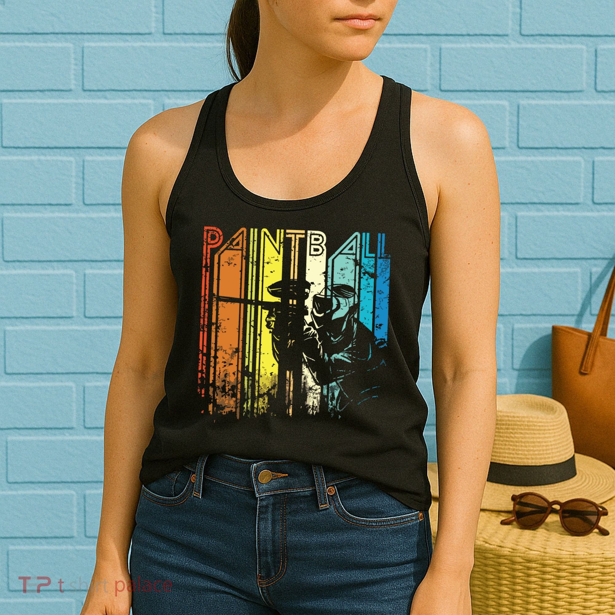 Distressed Retro Paintball For Gift Women's Tank Top
