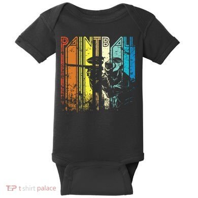 Distressed Retro Paintball For Gift Baby Bodysuit
