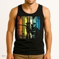 Distressed Retro Paintball For Gift Tank Top thumb 3