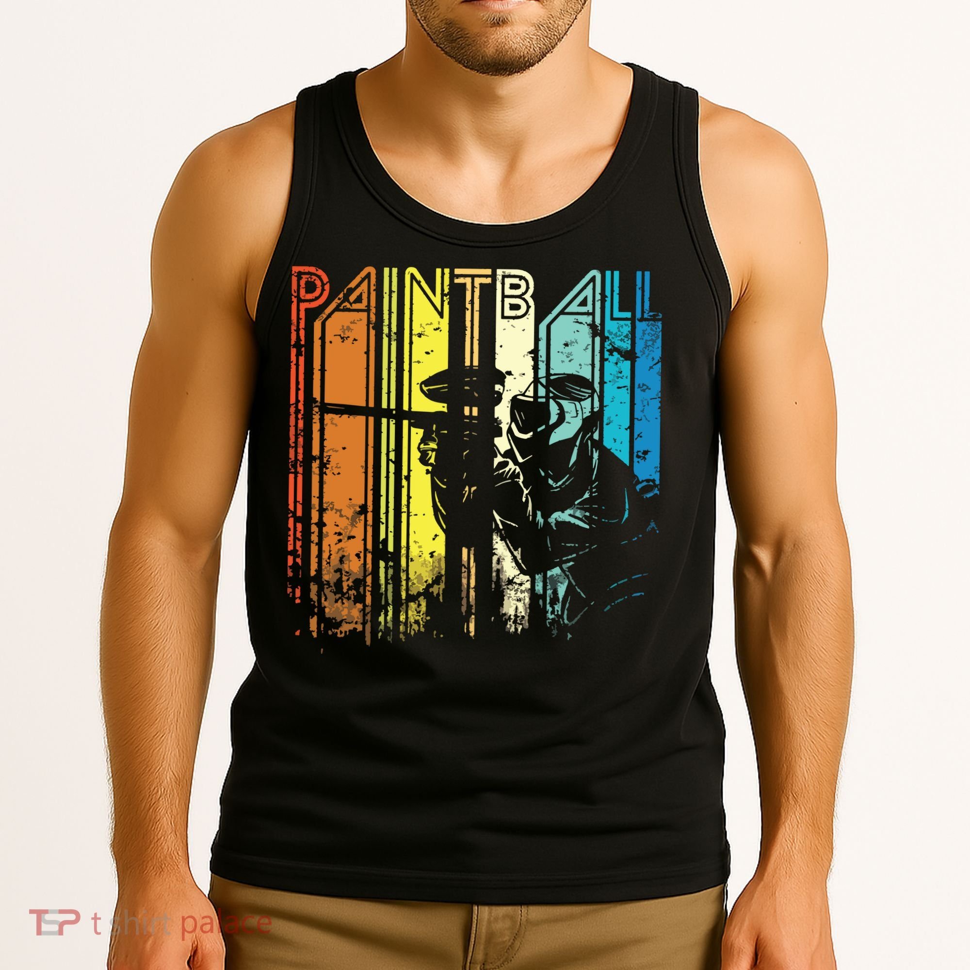Distressed Retro Paintball For Gift Tank Top