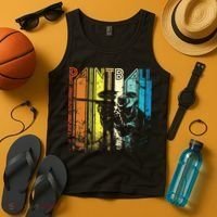 Distressed Retro Paintball For Gift Tank Top thumb 4