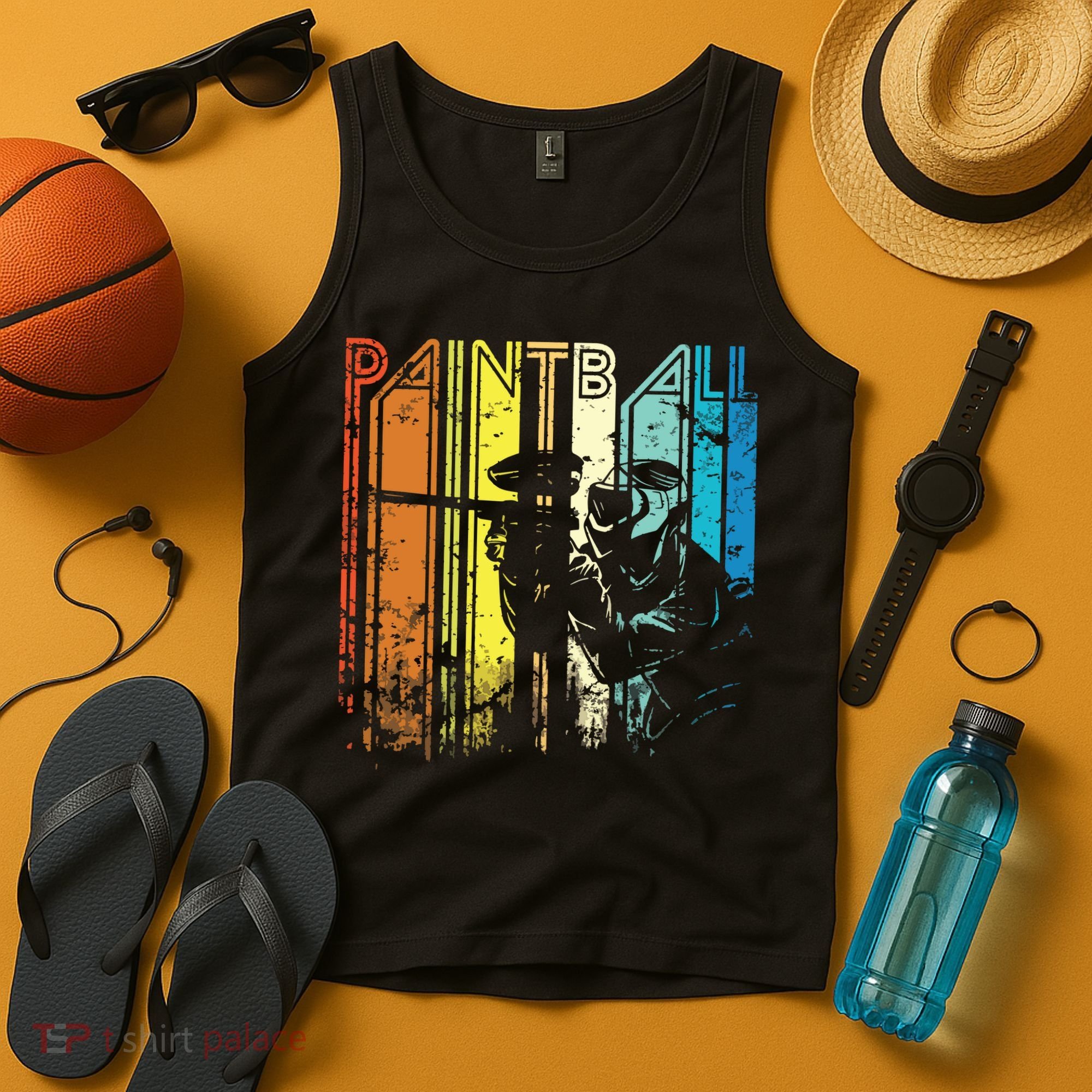 Distressed Retro Paintball For Gift Tank Top