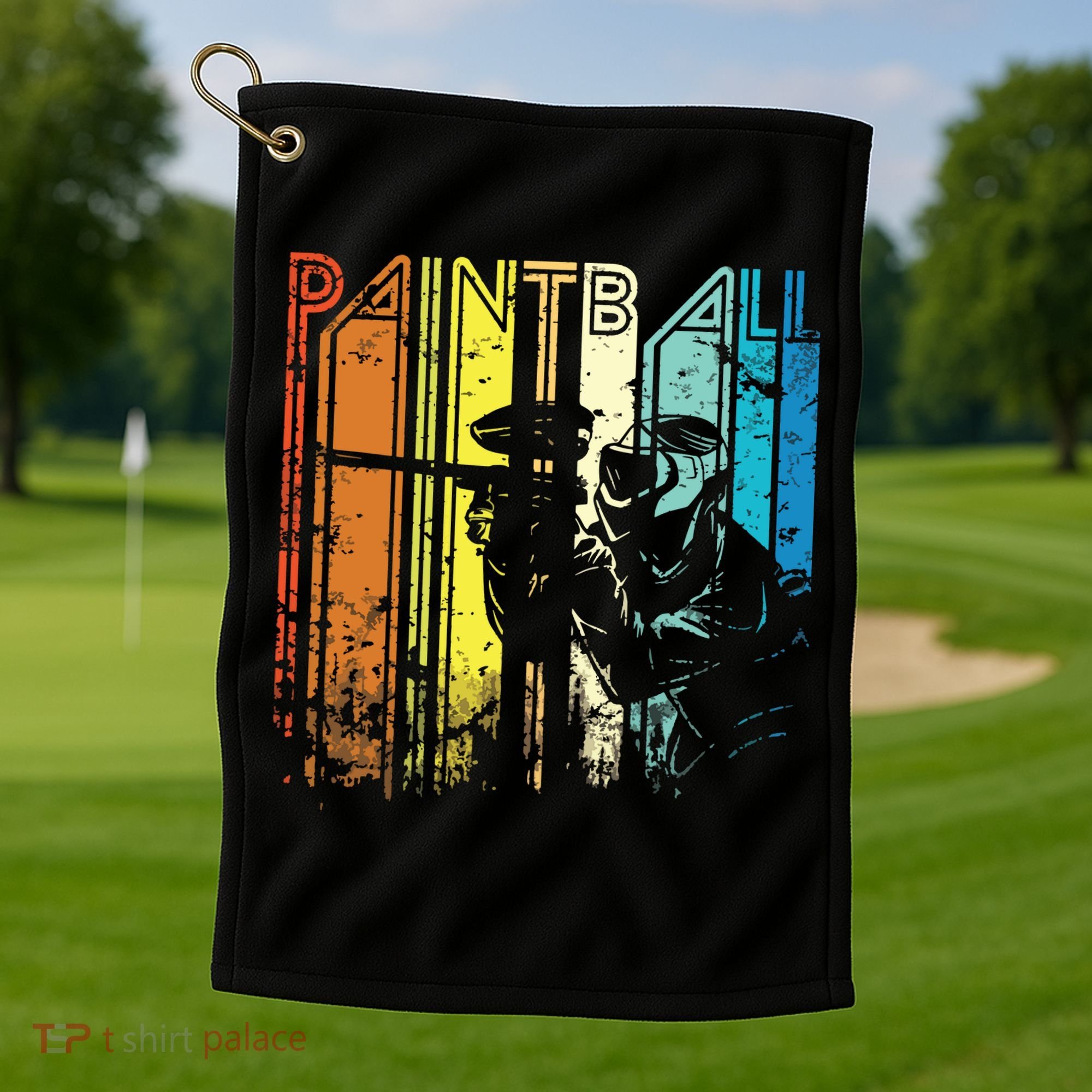 Distressed Retro Paintball For Gift Golf Towel