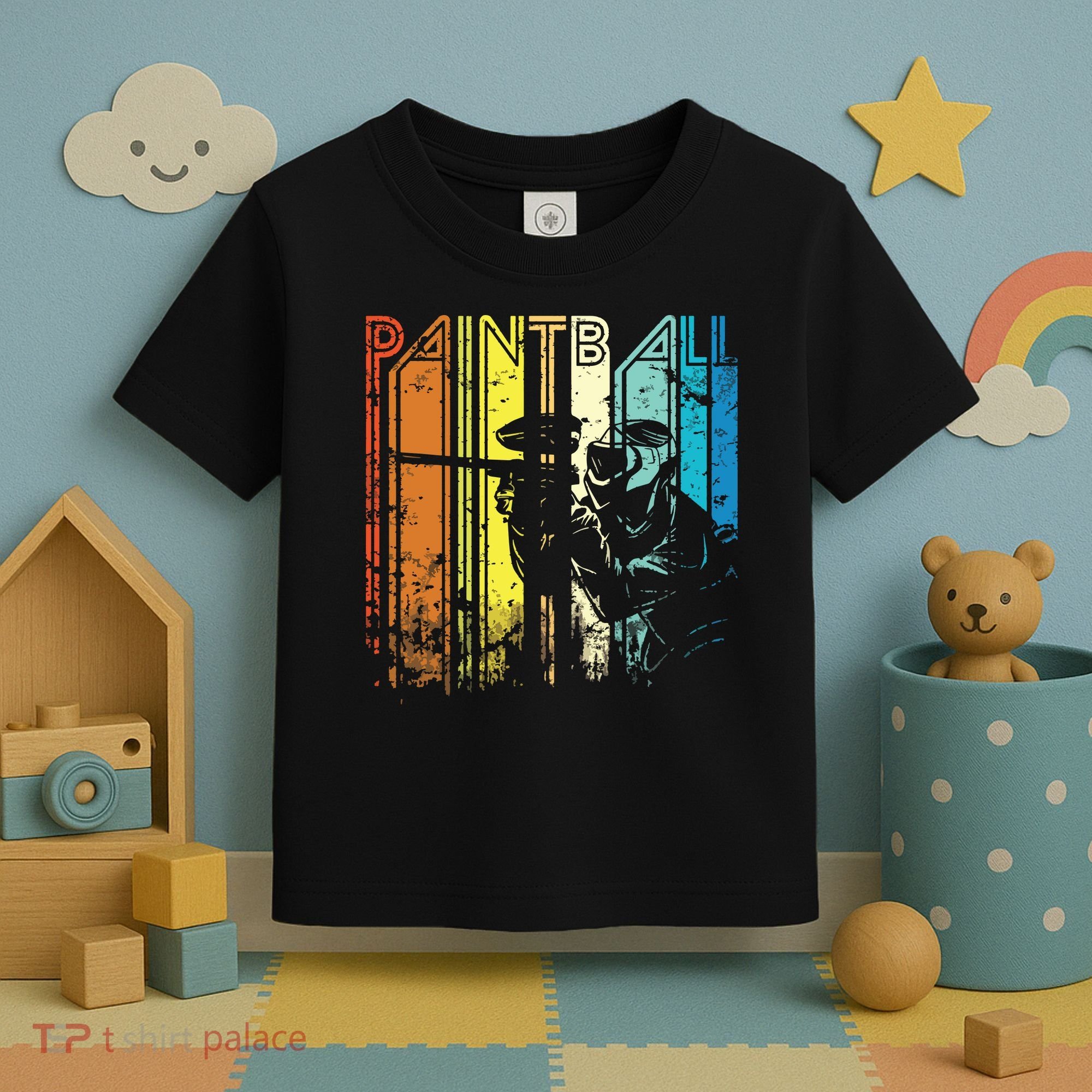 Distressed Retro Paintball For Gift Toddler T-Shirt