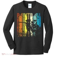 Distressed Retro Paintball For Gift Kids Long Sleeve Shirt thumb 0