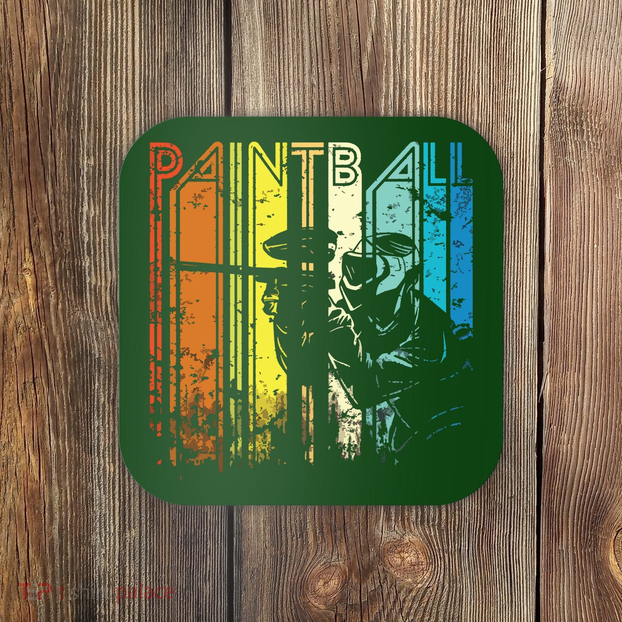 Distressed Retro Paintball For Gift Coaster