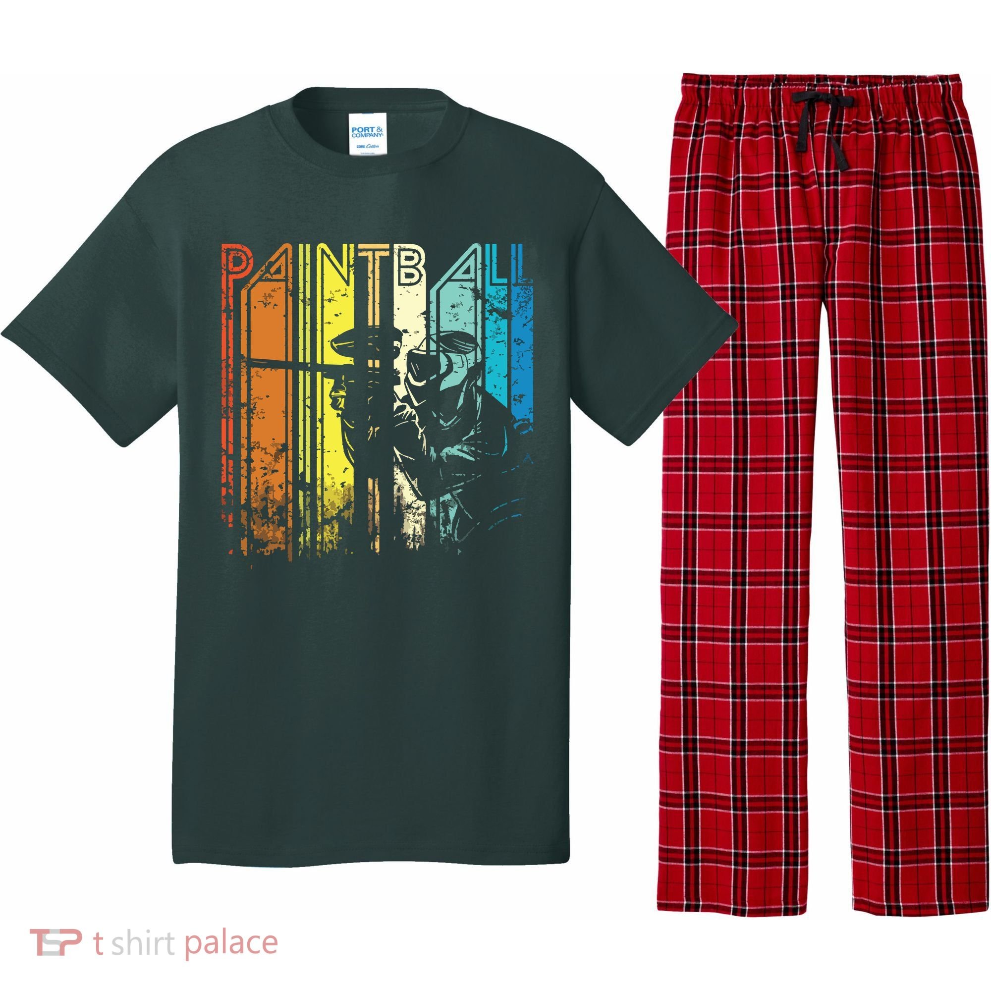 Distressed Retro Paintball For Gift Pajama Set