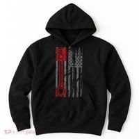Drag Racer Pistons Patriotic American Flag Drag Racing Hoodie thumb 0