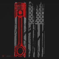 Drag Racer Pistons Patriotic American Flag Drag Racing Sweatshirt thumb 3