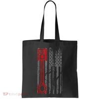 Drag Racer Pistons Patriotic American Flag Drag Racing Tote Bag thumb 0