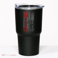 Drag Racer Pistons Patriotic American Flag Drag Racing Tumbler thumb 0
