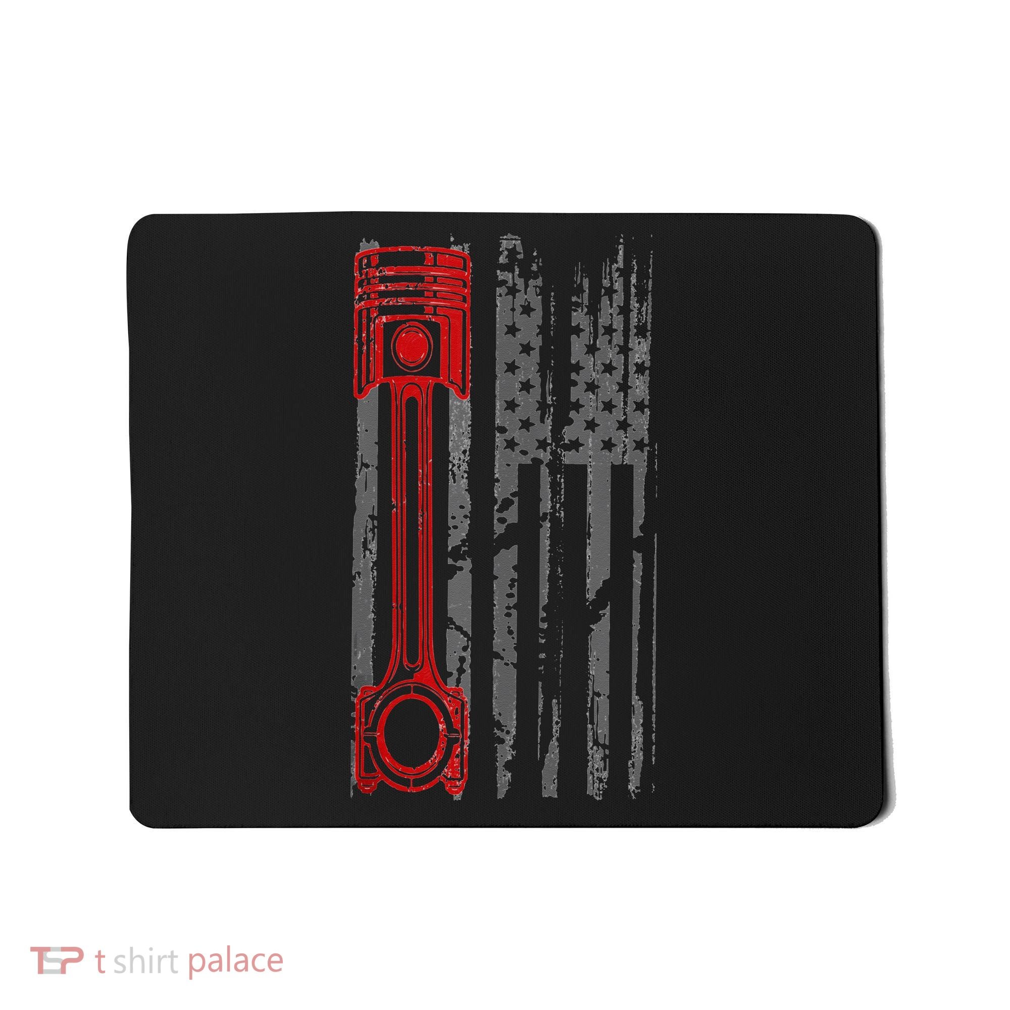 Drag Racer Pistons Patriotic American Flag Drag Racing Mousepad