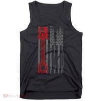 Drag Racer Pistons Patriotic American Flag Drag Racing Tank Top thumb 0
