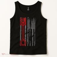 Drag Racer Pistons Patriotic American Flag Drag Racing Tank Top thumb 2