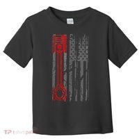 Drag Racer Pistons Patriotic American Flag Drag Racing Toddler T-Shirt thumb 0