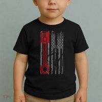 Drag Racer Pistons Patriotic American Flag Drag Racing Toddler T-Shirt thumb 2